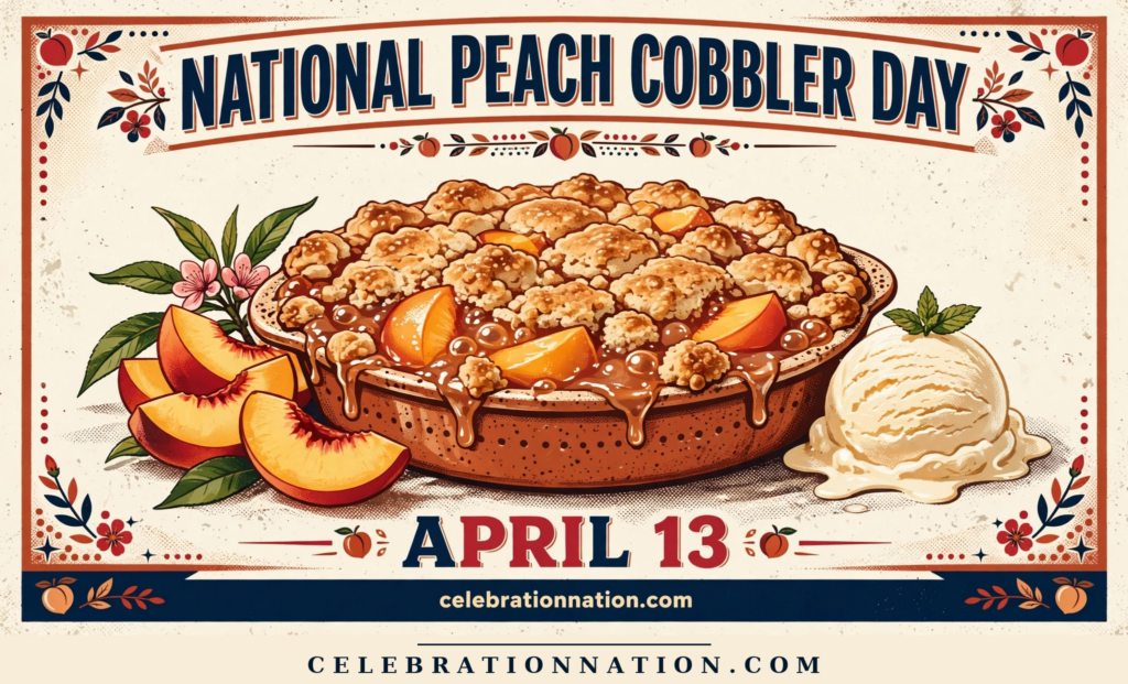 National Peach Cobbler Day poster