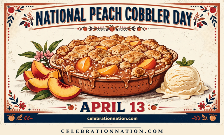 National Peach Cobbler Day poster