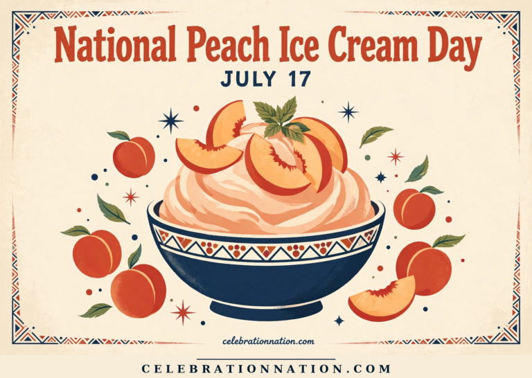 National Peach Ice Cream Day poster