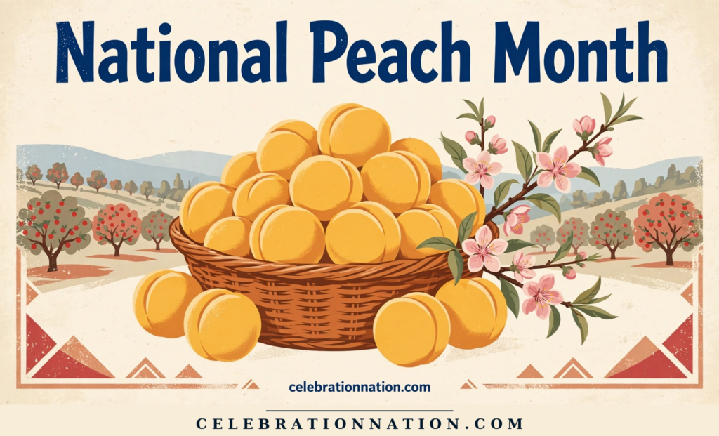 National Peach Month poster