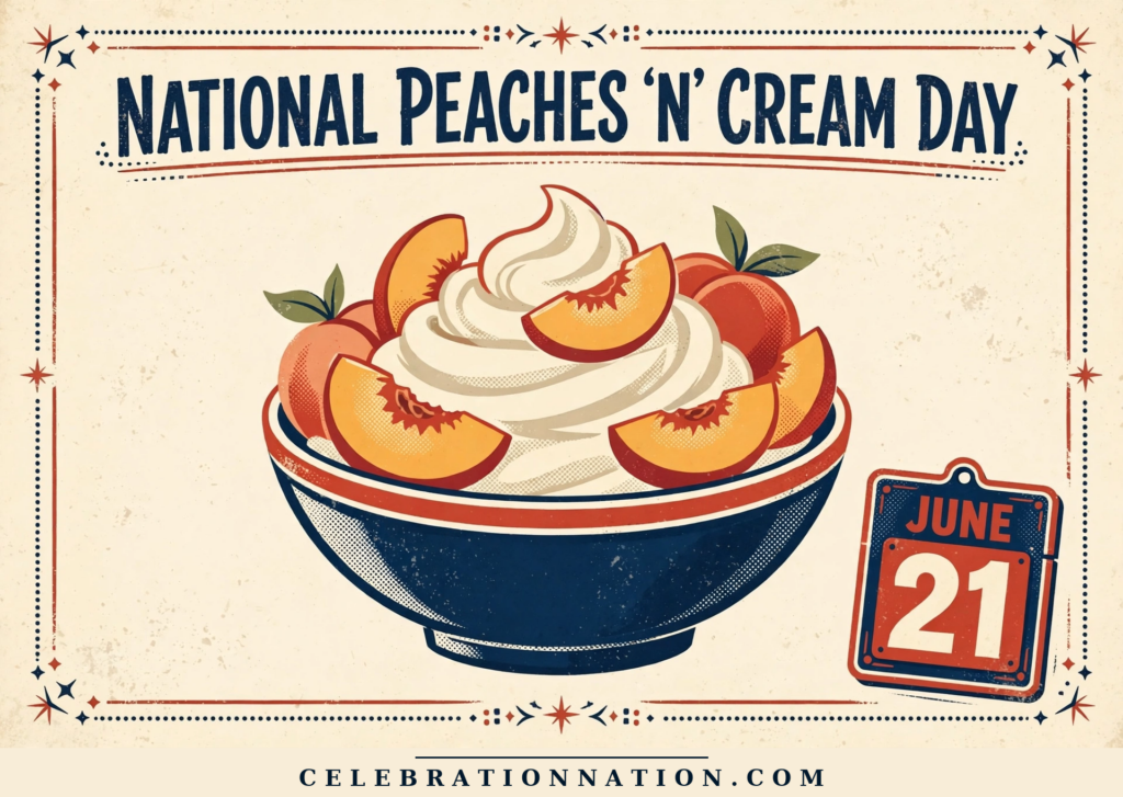 National Peaches ‘N’ Cream Day poster