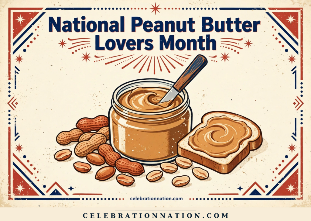 National Peanut Butter Lovers Month poster