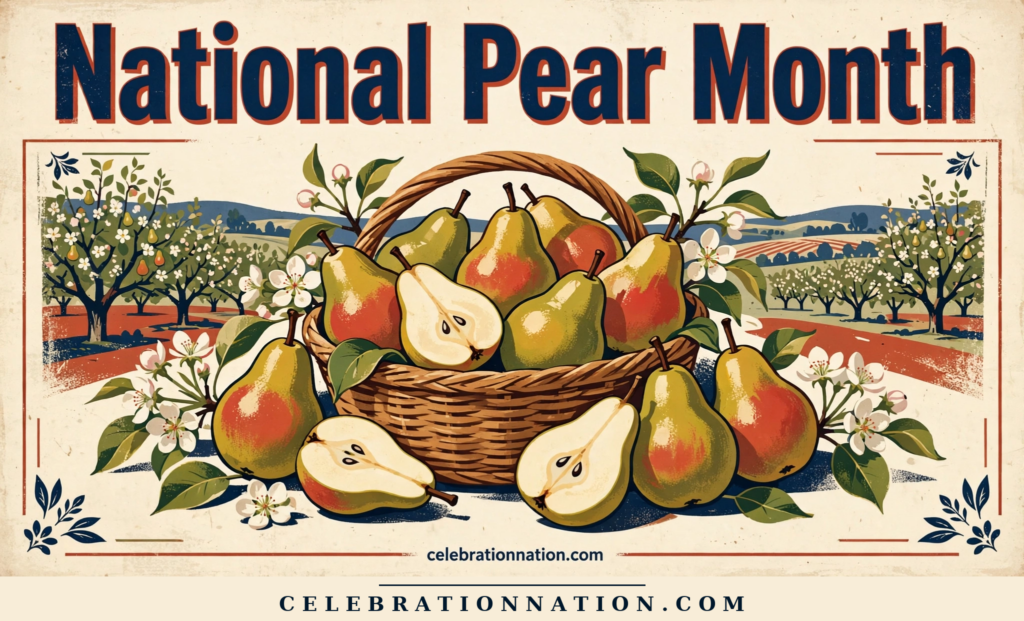 National Pear Month poster