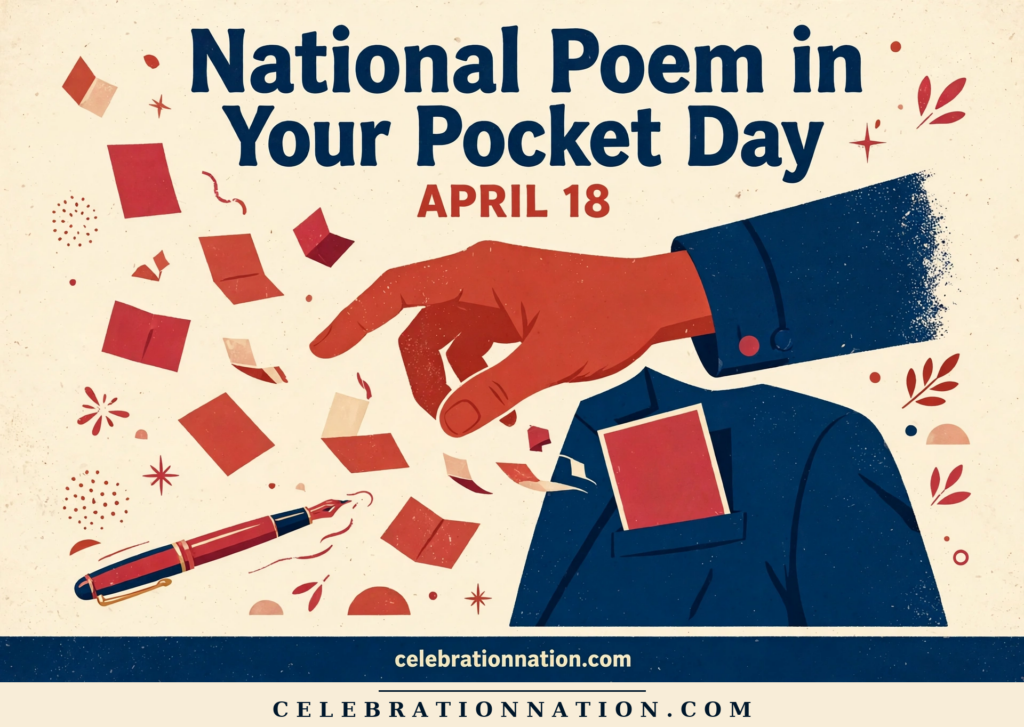 National Poem in Your Pocket Day illustration, APRIL 18