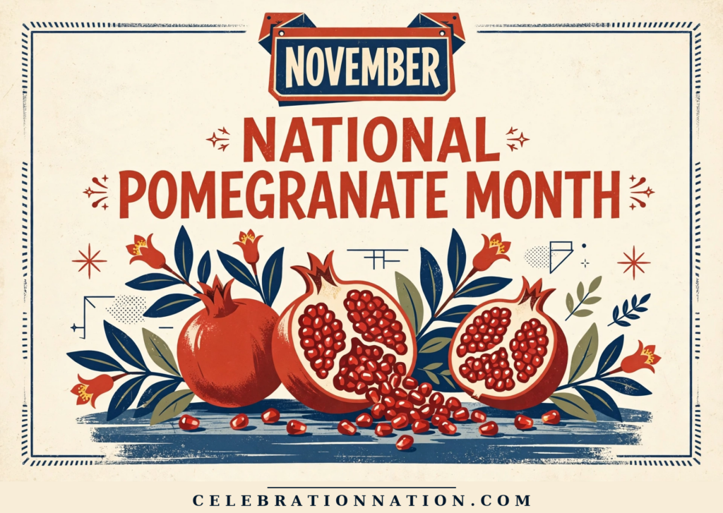 National Pomegranate Month poster