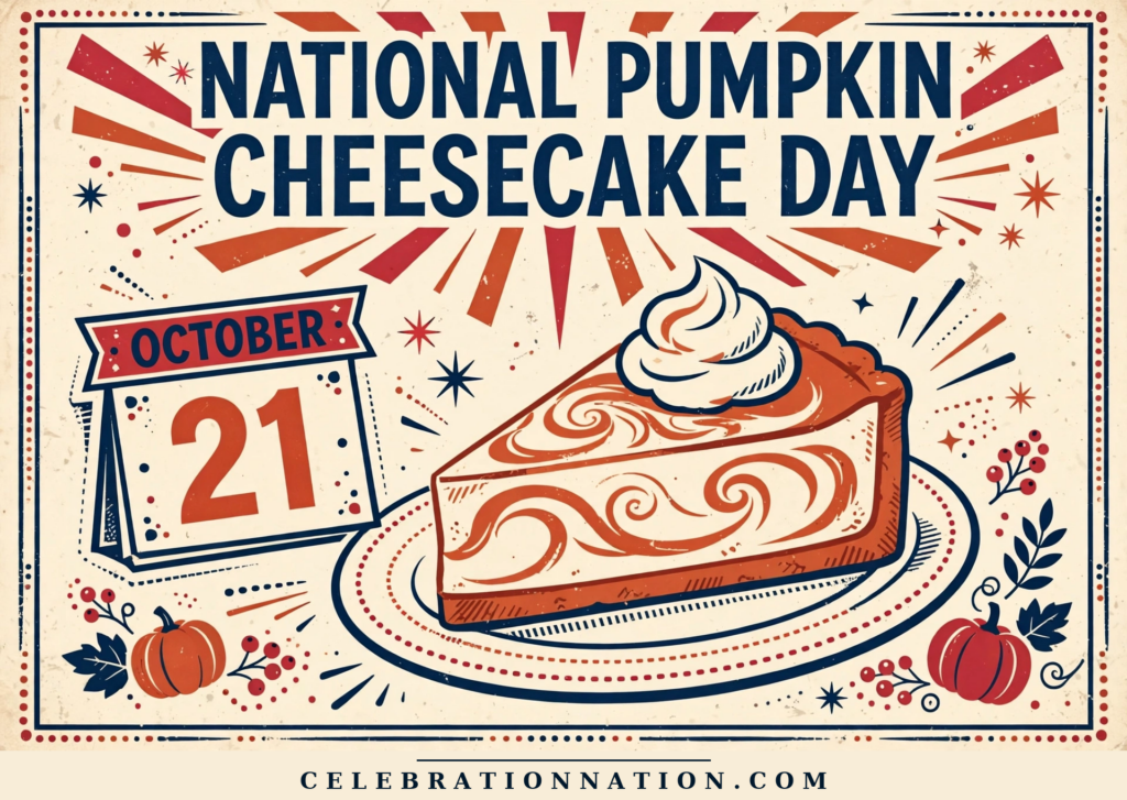 National Pumpkin Cheesecake Day poster