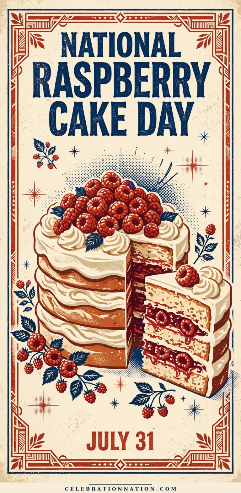 National Raspberry Cake Day poster