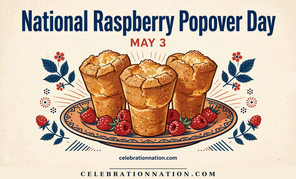 National Raspberry Popover Day poster