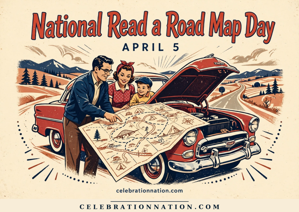 National Read a Road Map Day poster