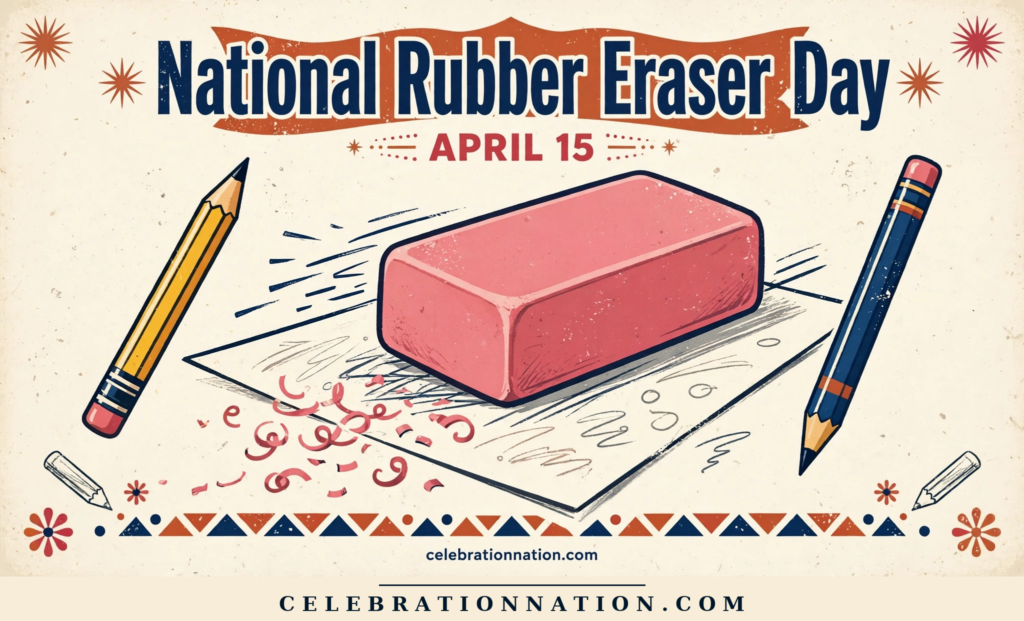 National Rubber Eraser Day poster
