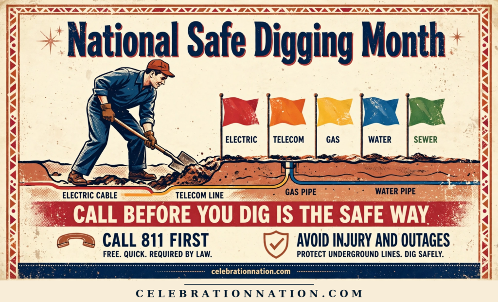 National Safe Digging Month poster