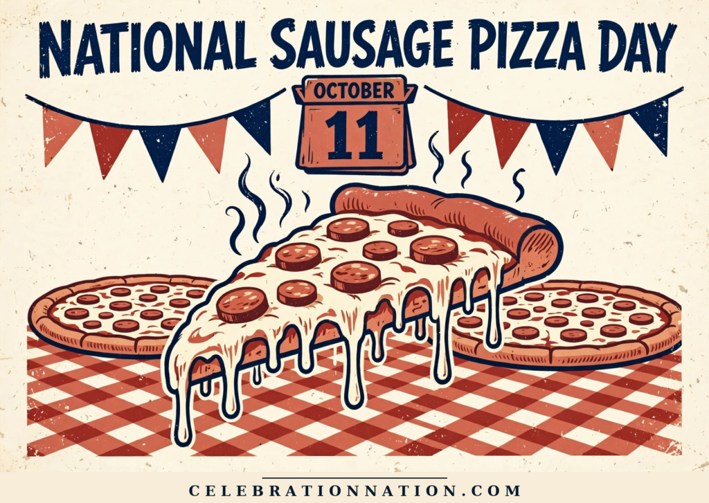 National Sausage Pizza Day poster