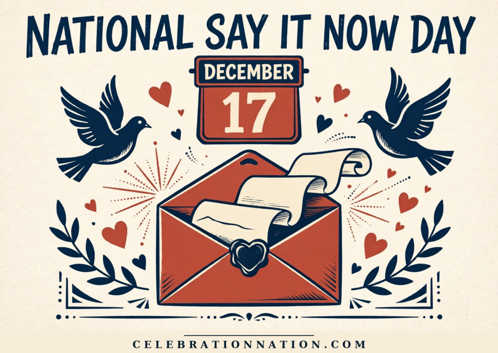 National Say It Now Day poster