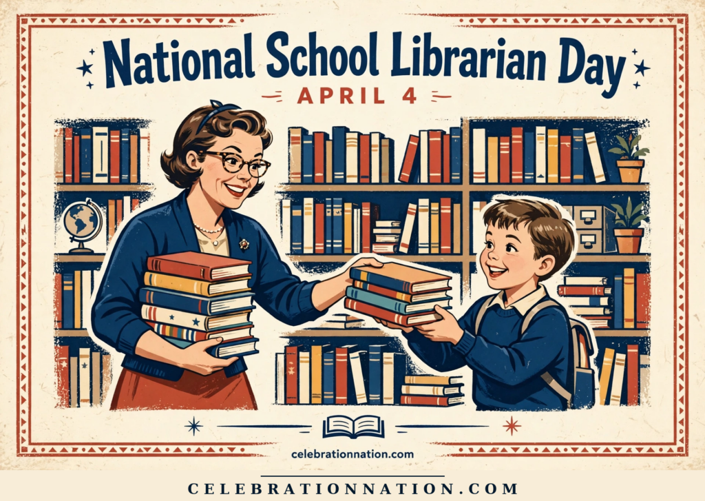 National School Librarian Day illustration, APRIL 4