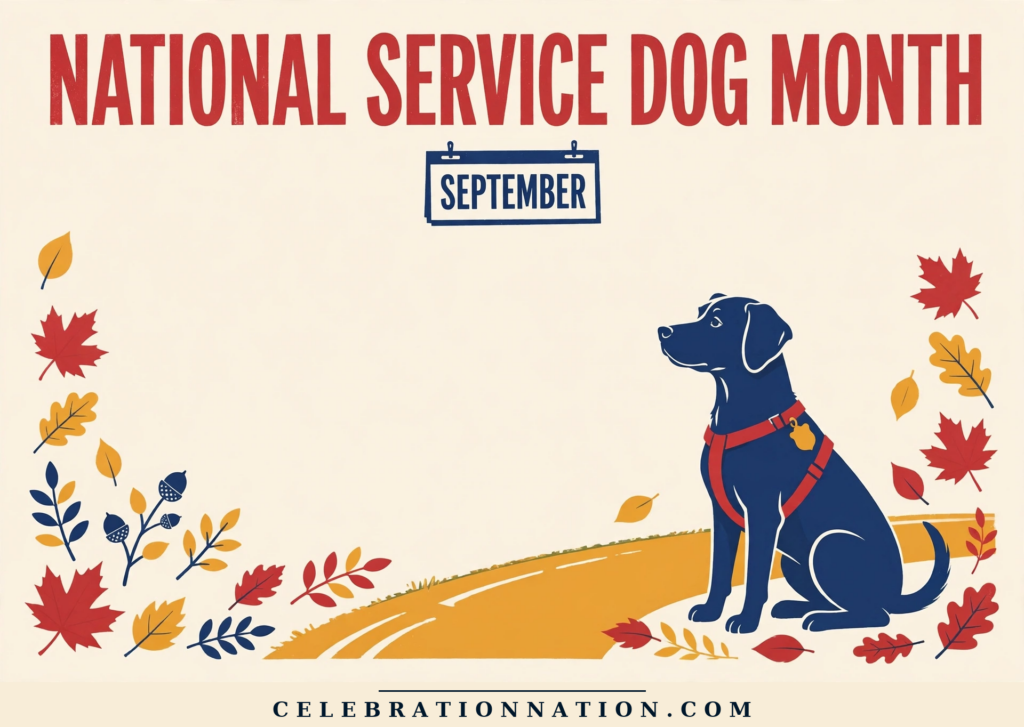 National Service Dog Month poster