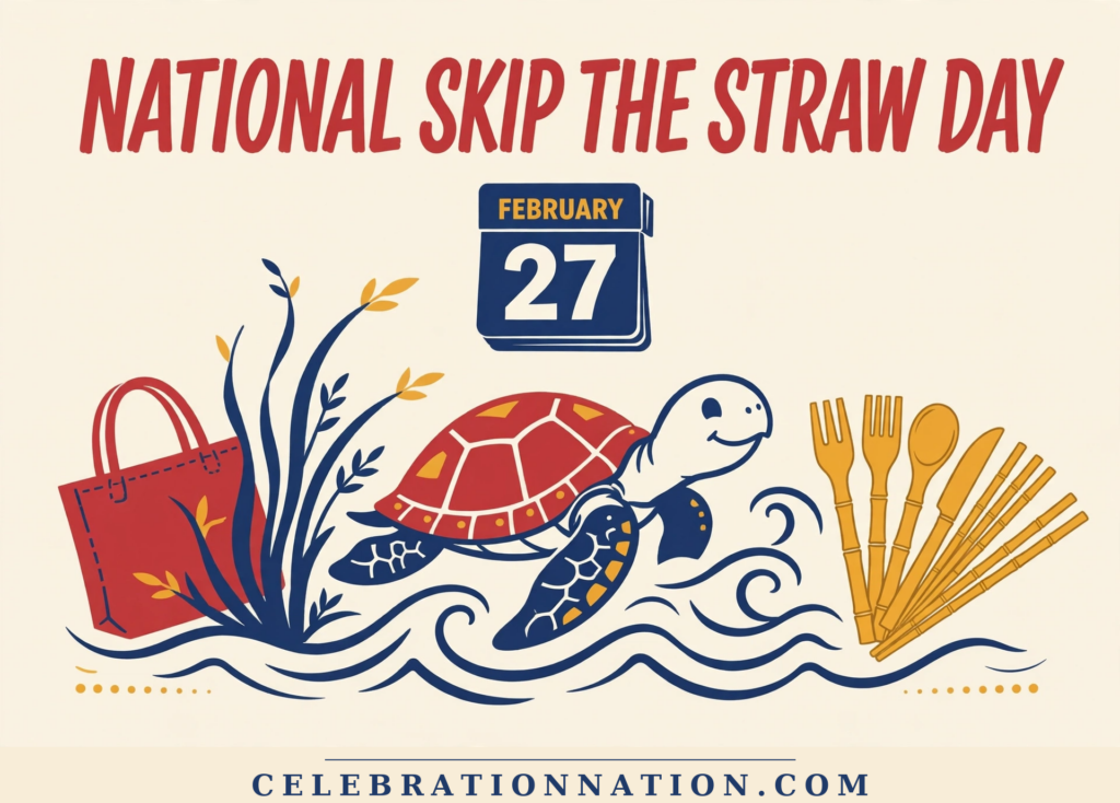 National Skip the Straw Day poster