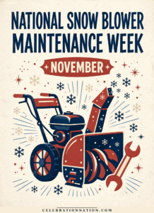 National Snow Blower Maintenance Week illustration, First week of November