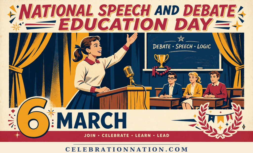 National Speech and Debate Education Day illustration, March 6