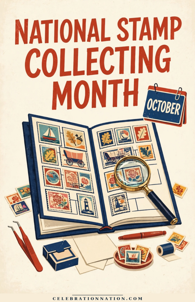 National Stamp Collecting Month poster