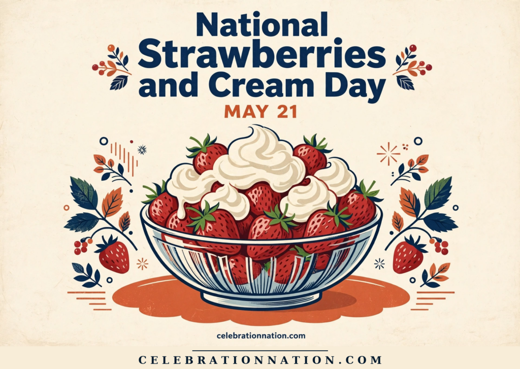 National Strawberries and Cream Day poster