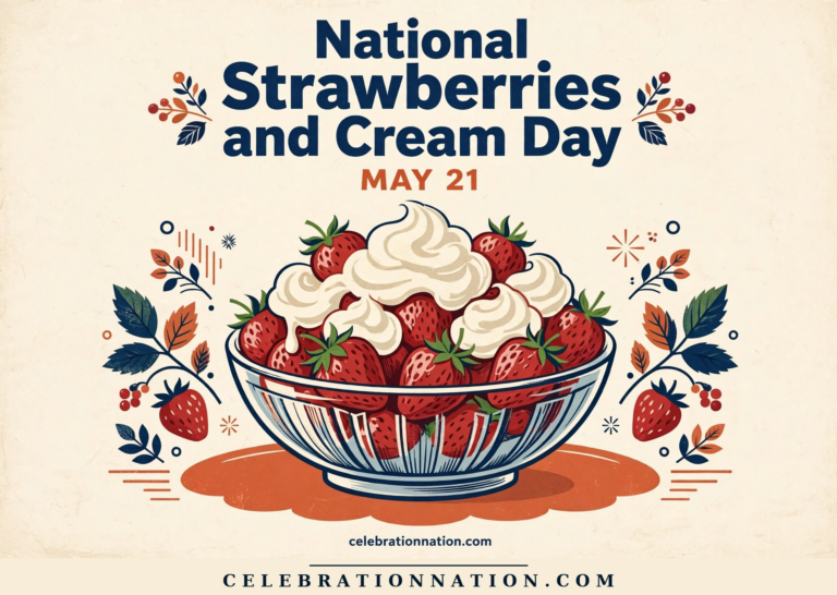 National Strawberries and Cream Day poster