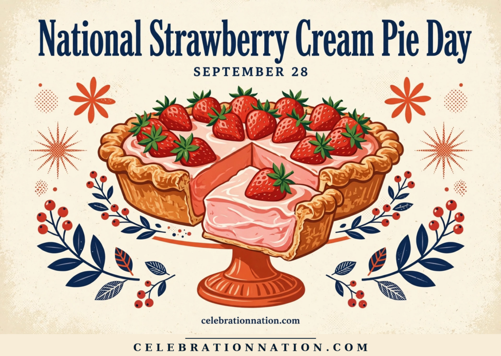 National Strawberry Cream Pie Day poster