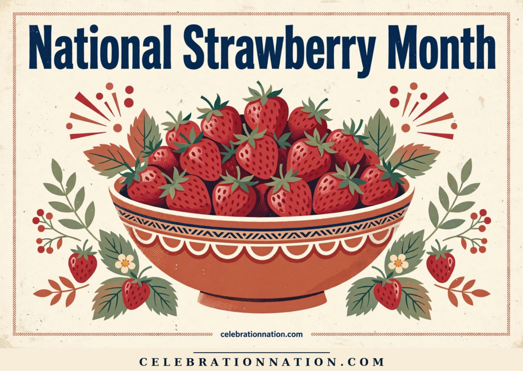 National Strawberry Month poster