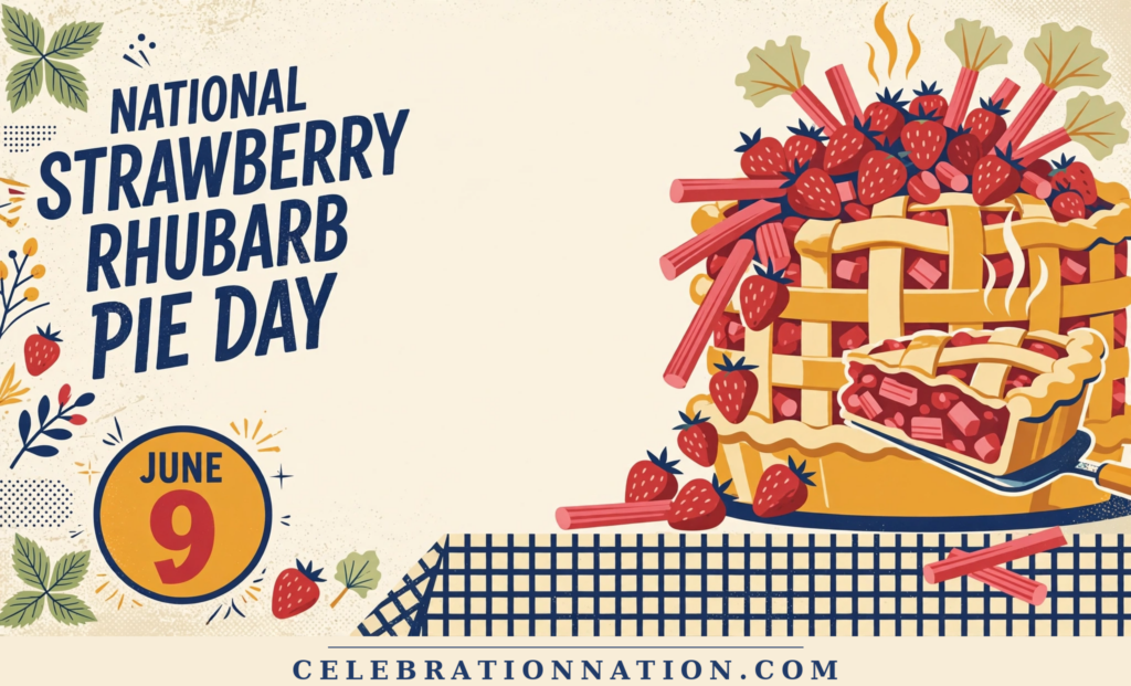 National Strawberry Rhubarb Pie Day poster