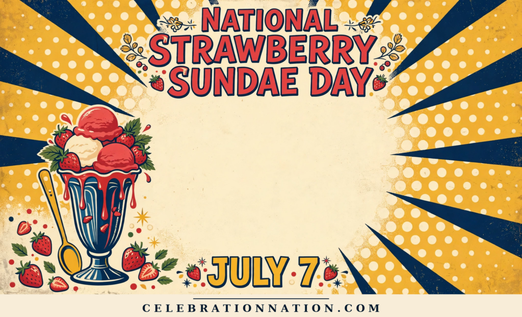National Strawberry Sundae Day poster