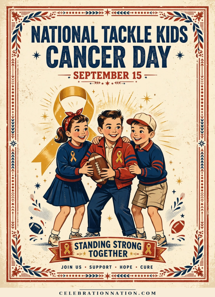 National Tackle Kids Cancer Day poster