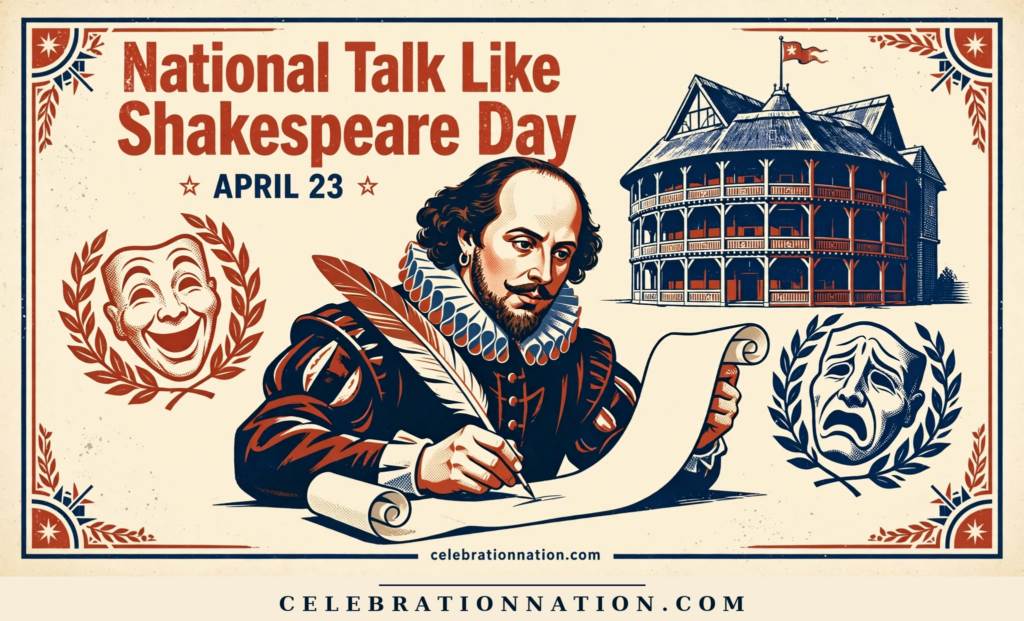 National Talk Like Shakespeare Day illustration, APRIL 23