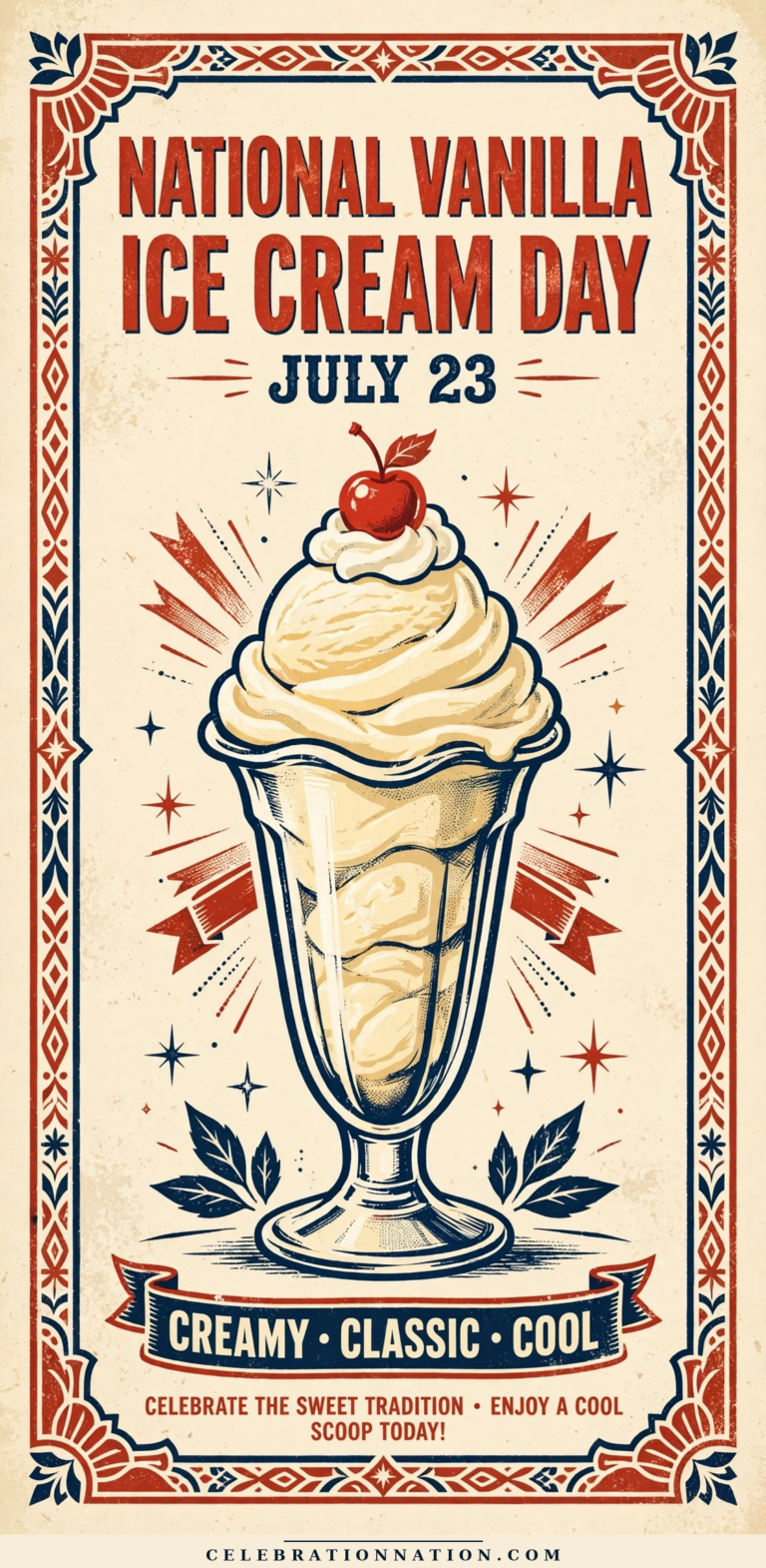 National Vanilla Ice Cream Day poster