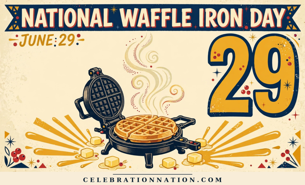 National Waffle Iron Day poster