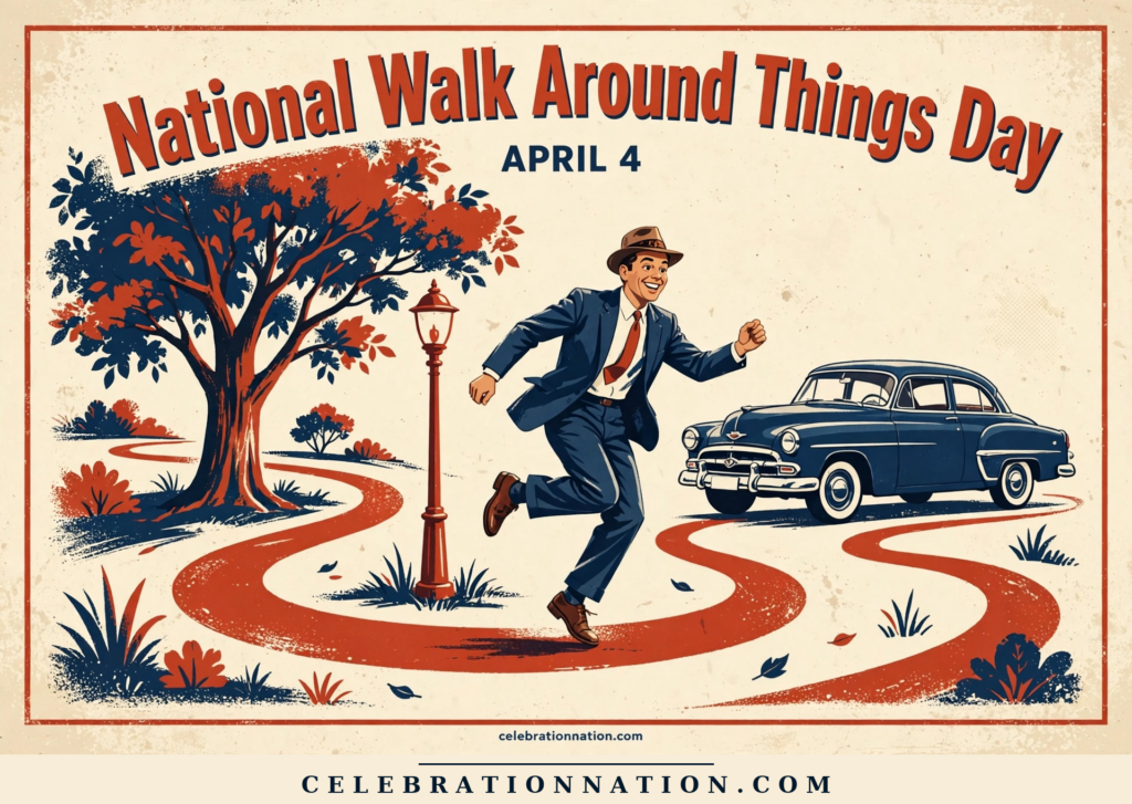 National Walk Around Things Day poster