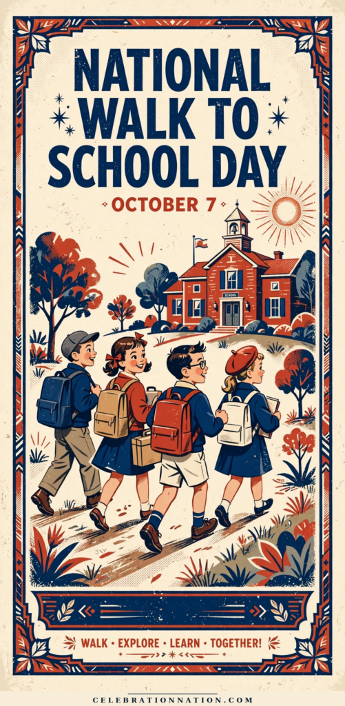 National Walk to School Day illustration, October 7
