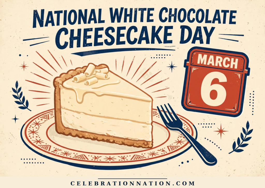 National White Chocolate Cheesecake Day poster