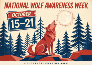 National Wolf Awareness Week illustration, October 15-21, 2023