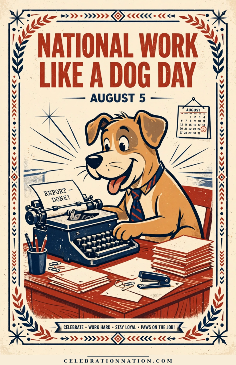 National Work Like a Dog Day poster