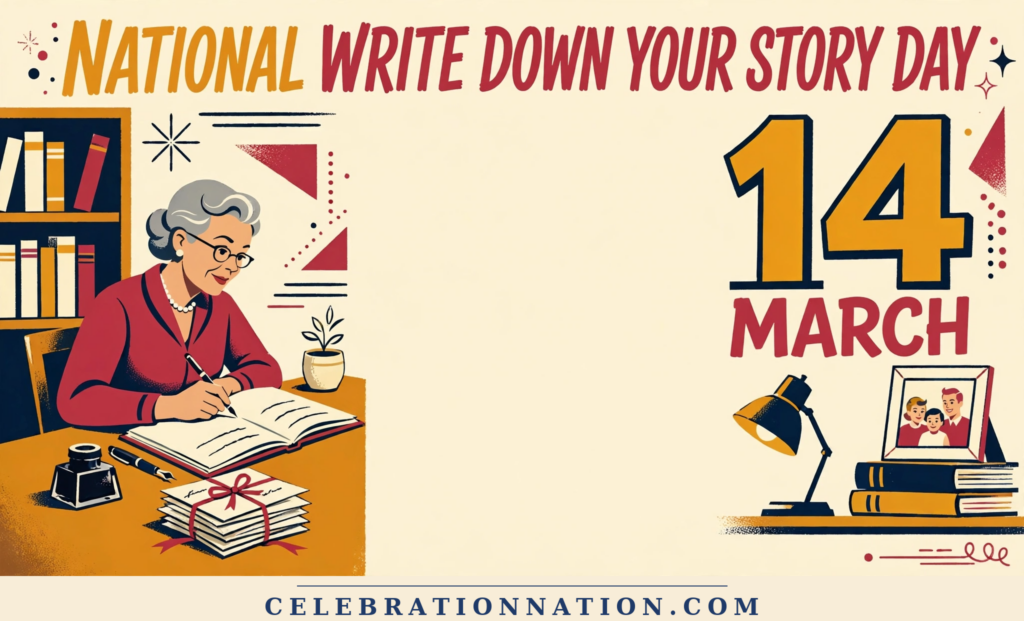 National Write Down Your Story Day illustration, March 14