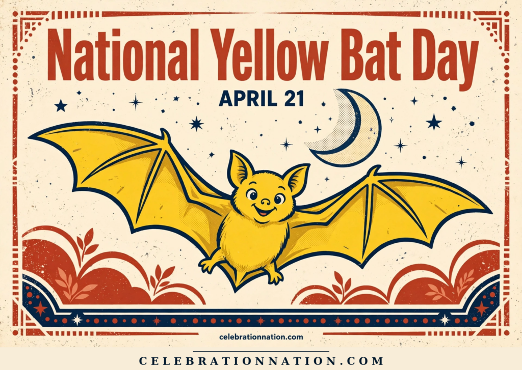 National Yellow Bat Day poster