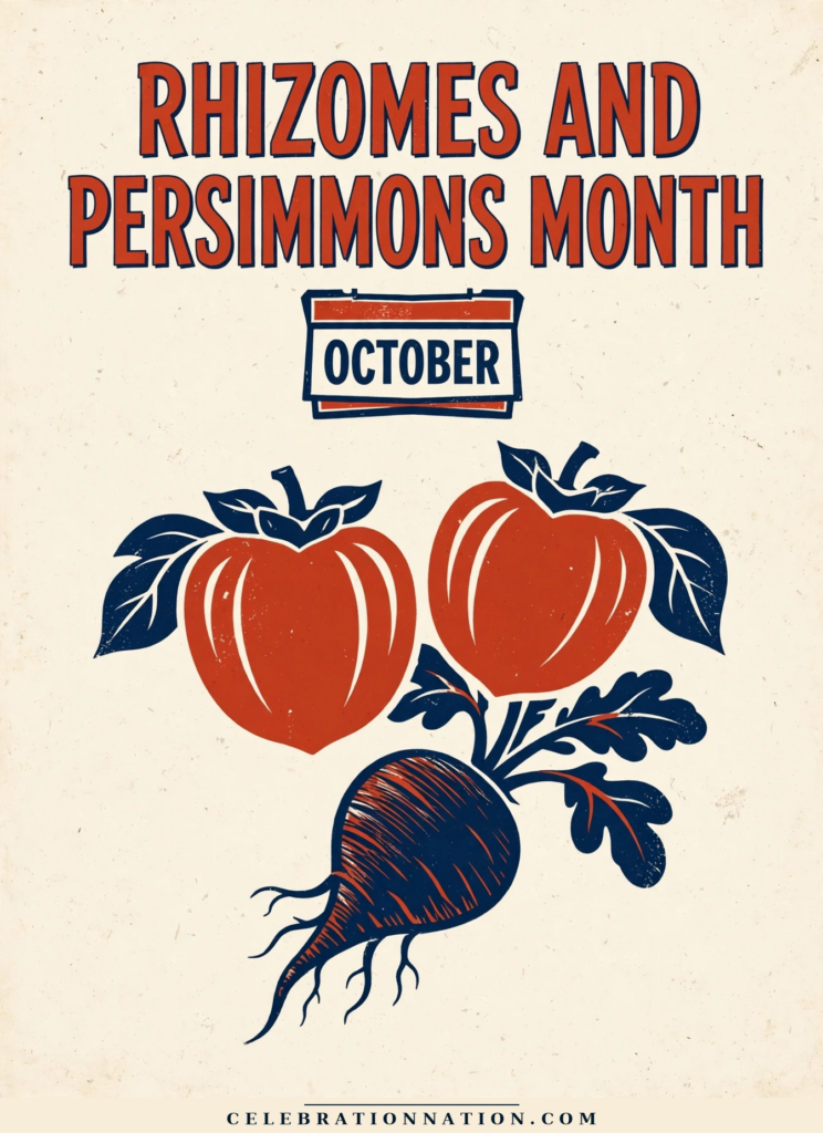 Rhizomes and Persimmons Month poster