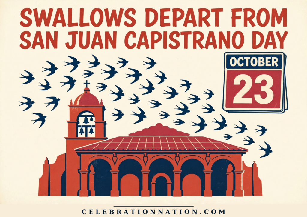 Swallows Depart from San Juan Capistrano Day poster