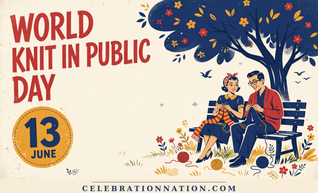 World Knit in Public Day poster