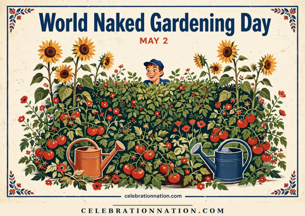 World Naked Gardening Day poster