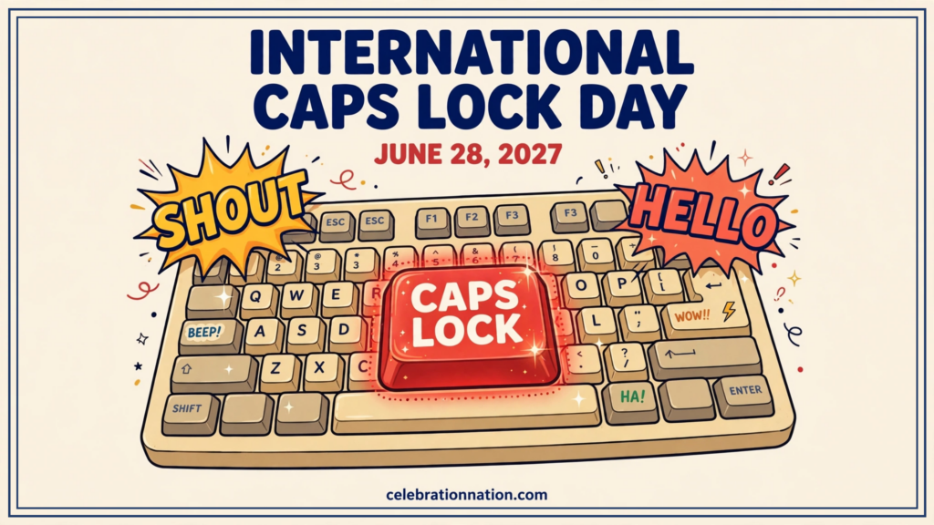 International Caps Lock Day poster