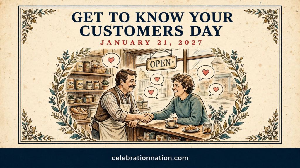 Get to Know Your Customers Day poster