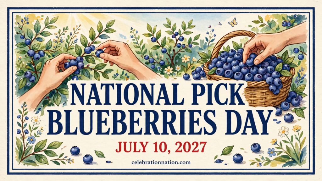 National Pick Blueberries Day poster