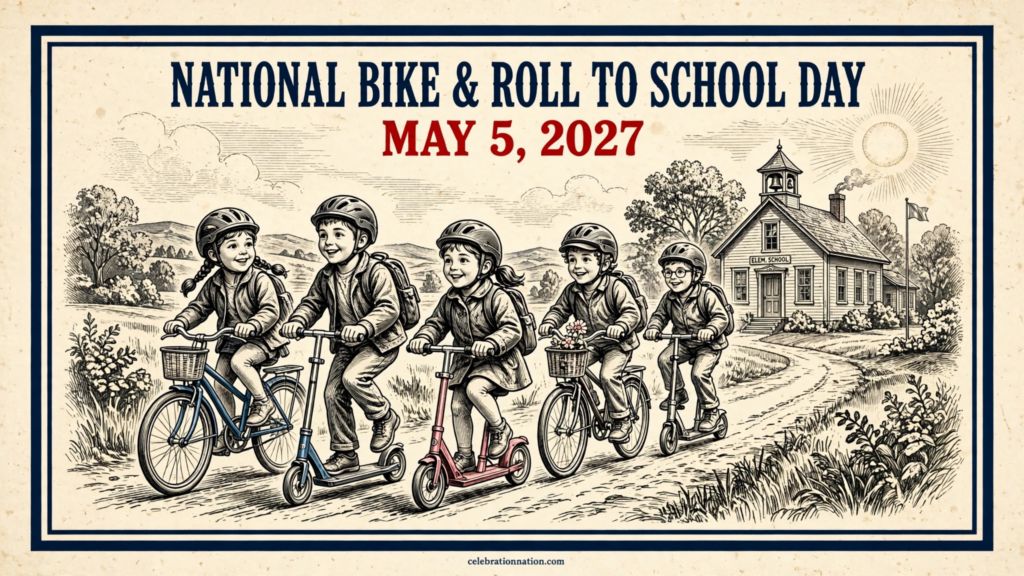 National Bike & Roll to School Day poster