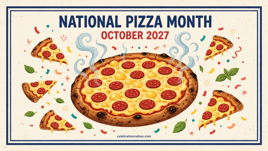 National Pizza Month poster