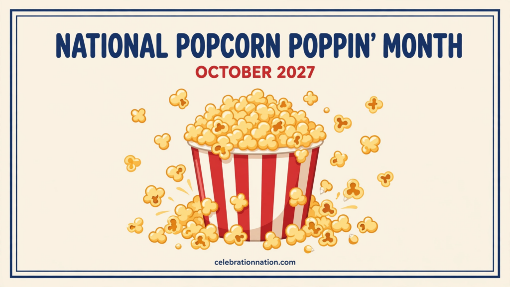 National Popcorn Poppin’ Month poster